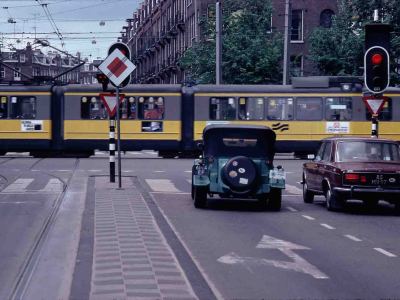 Amsterdam, intersection. 1980 35mm slide film