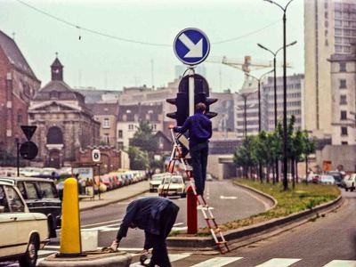 Road work in Europe, 35mm slide film ~80