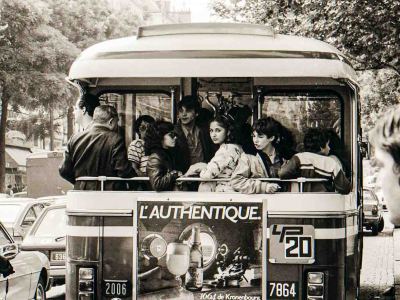 Paris, back of the bus, 1980, Tri-X